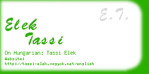 elek tassi business card